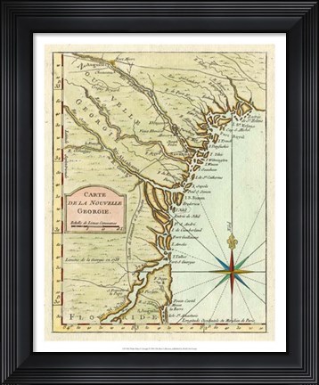Framed Petite Map of Georgia Print