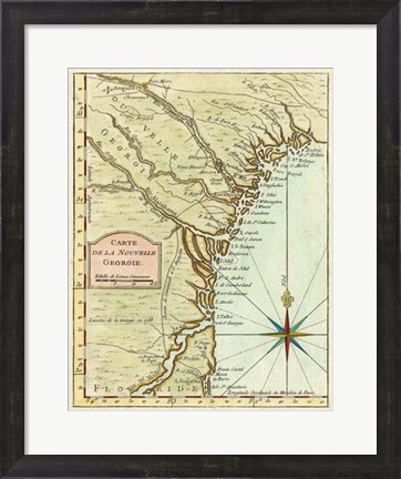 Framed Petite Map of Georgia Print