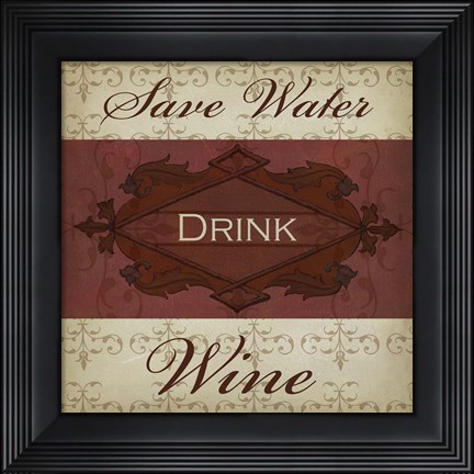 Framed Wine Phrases I Print