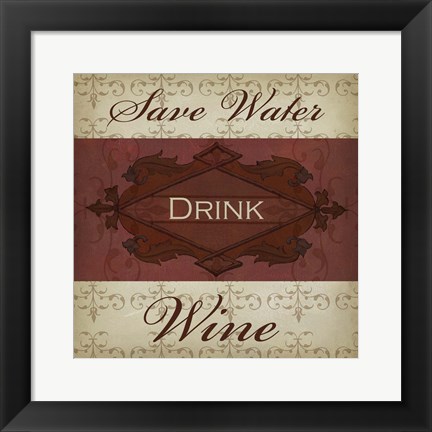 Framed Wine Phrases I Print