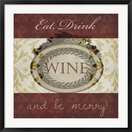 Framed Wine Phrases II Print