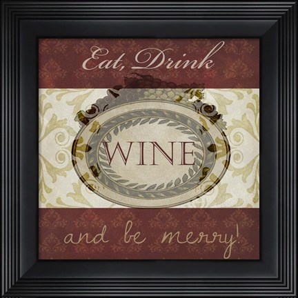 Framed Wine Phrases II Print