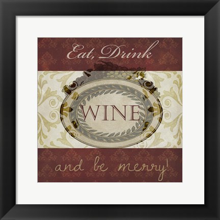 Framed Wine Phrases II Print