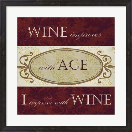 Framed Wine Phrases III Print