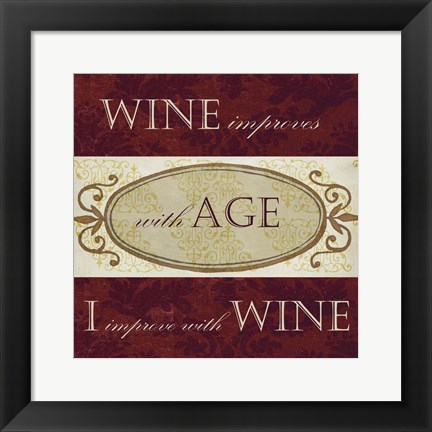 Framed Wine Phrases III Print