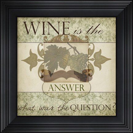 Framed Wine Phrases IV Print