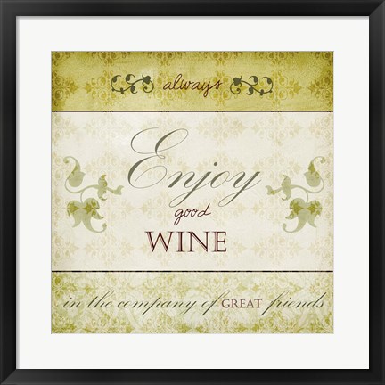 Framed Wine Phrases VI Print