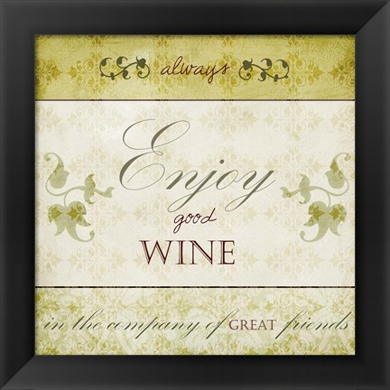 Framed Wine Phrases VI Print