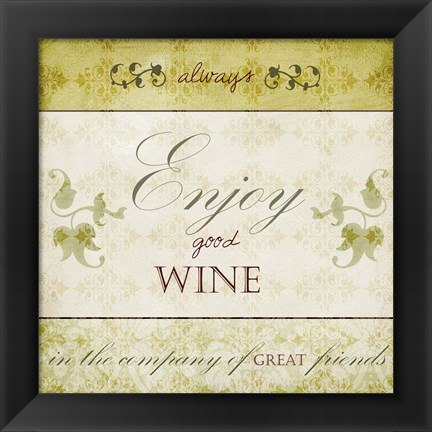 Framed Wine Phrases VI Print