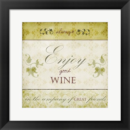 Framed Wine Phrases VI Print