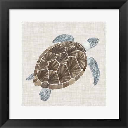 Framed Sea Turtle I Print