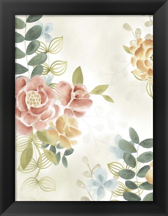 Framed Soft Flower Collection I Print