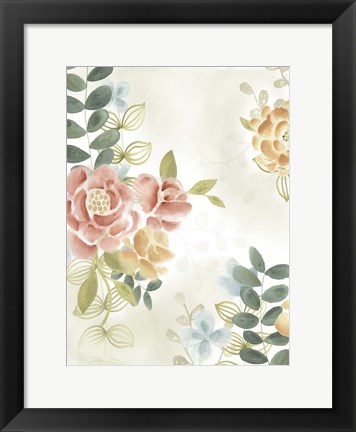 Framed Soft Flower Collection I Print