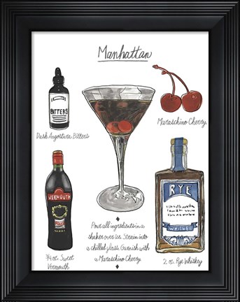 Framed Classic Cocktail - Manhattan Print