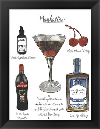 Framed Classic Cocktail - Manhattan Print