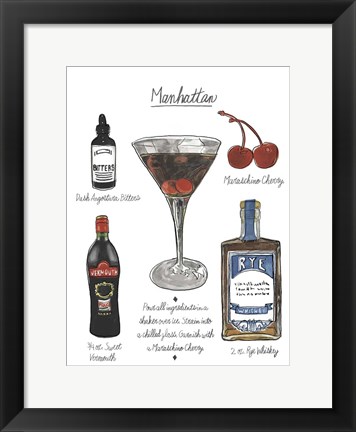 Framed Classic Cocktail - Manhattan Print