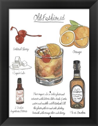 Framed Classic Cocktail - Old Fashioned Print