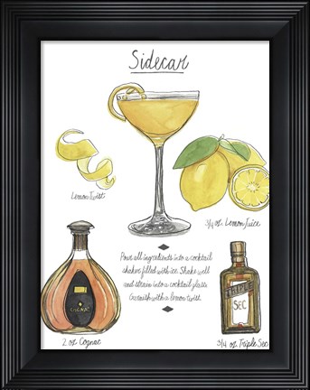 Framed Classic Cocktail - Sidecar Print