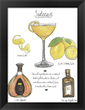 Framed Classic Cocktail - Sidecar Print