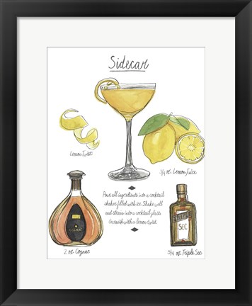 Framed Classic Cocktail - Sidecar Print