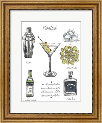 Framed Classic Cocktail - Martini Print