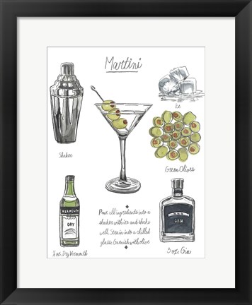 Framed Classic Cocktail - Martini Print