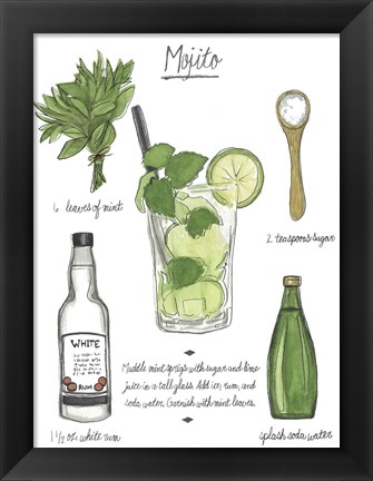 Framed Classic Cocktail - Mojito Print