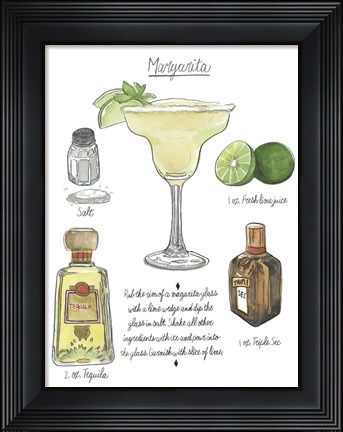 Framed Classic Cocktail - Margarita Print