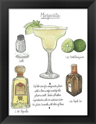 Framed Classic Cocktail - Margarita Print