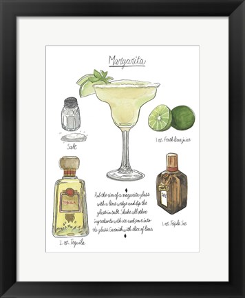 Framed Classic Cocktail - Margarita Print