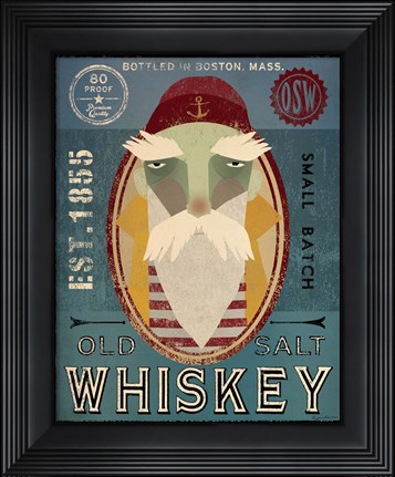 Framed Fisherman VIII Old Salt Whiskey Print