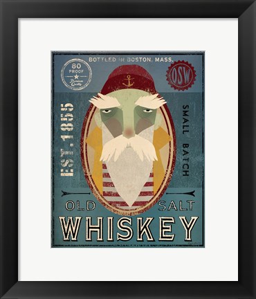 Framed Fisherman VIII Old Salt Whiskey Print