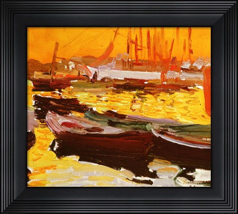 Framed Port of Valencia, 1904 Print