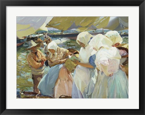 Framed Valencianas en la Playa (Women from Valencia on the beach), 1915 Print