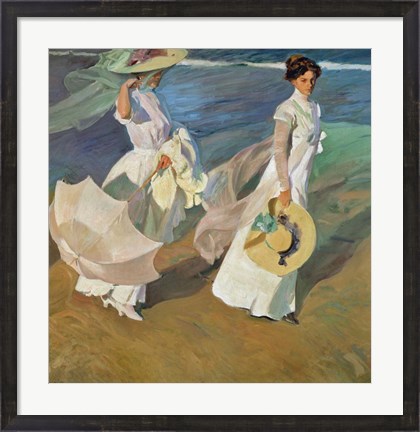Framed Paseo a Orillas del Mar (Promende on the beach), 1909 Print