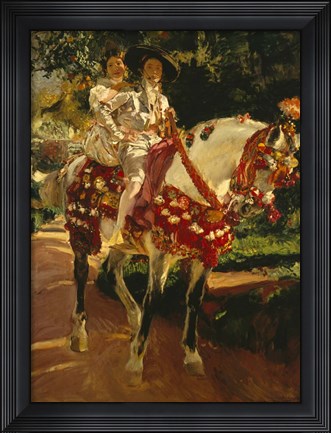 Framed Elena and Maria in Antique Valencian Costumes Print