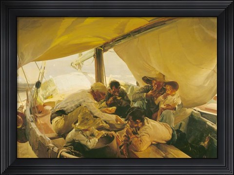 Framed Eating in the Boat Print