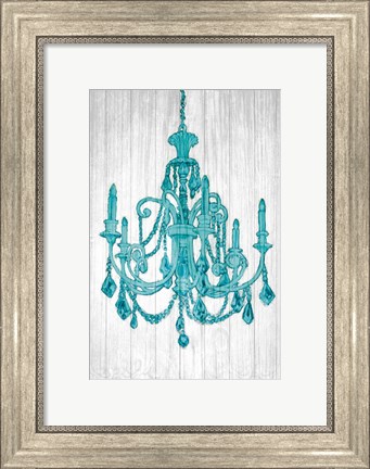 Framed Luxurious Lights III Turquoise Print