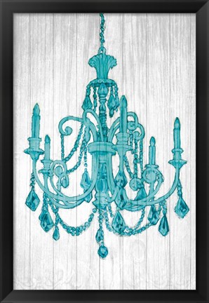 Framed Luxurious Lights III Turquoise Print