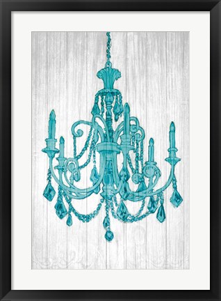 Framed Luxurious Lights III Turquoise Print