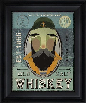 Framed Fisherman V Old Salt Whiskey Print