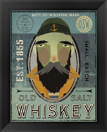 Framed Fisherman V Old Salt Whiskey Print