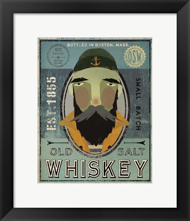 Framed Fisherman V Old Salt Whiskey Print