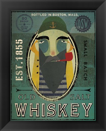 Framed Fisherman VII Old Salt Whiskey Print