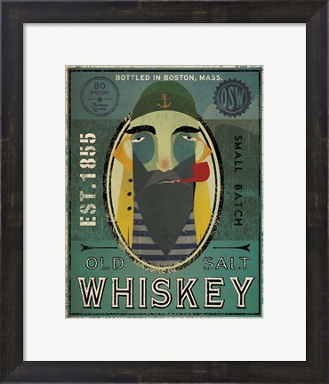 Framed Fisherman VII Old Salt Whiskey Print