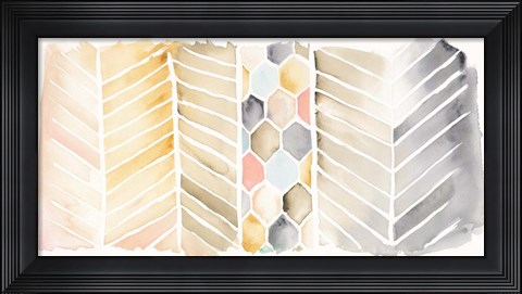 Framed Watercolor Chevron Print