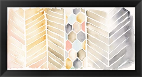 Framed Watercolor Chevron Print