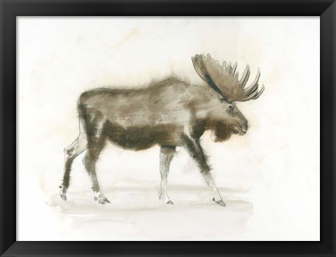 Framed Dark Moose Print