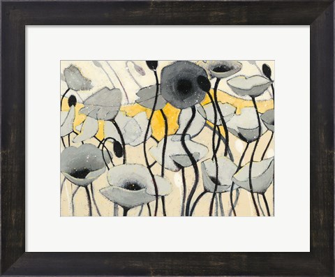 Framed Snow Day Gray Flower Print