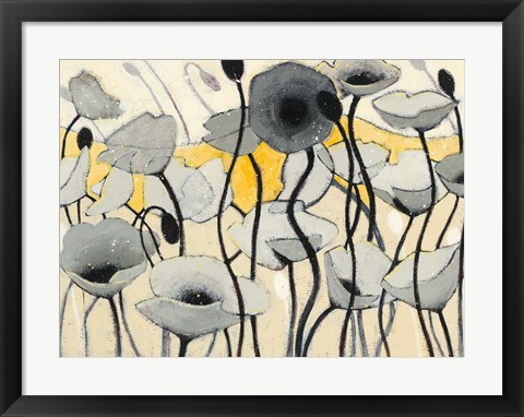 Framed Snow Day Gray Flower Print